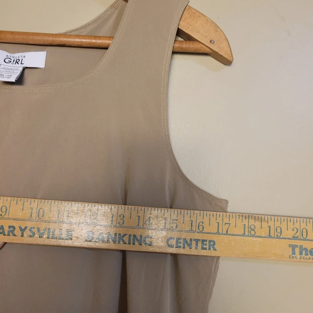 Athleta Girl Fit and Flare Dress Girls XL 14 Tan Excellent Sleeveless Pockets